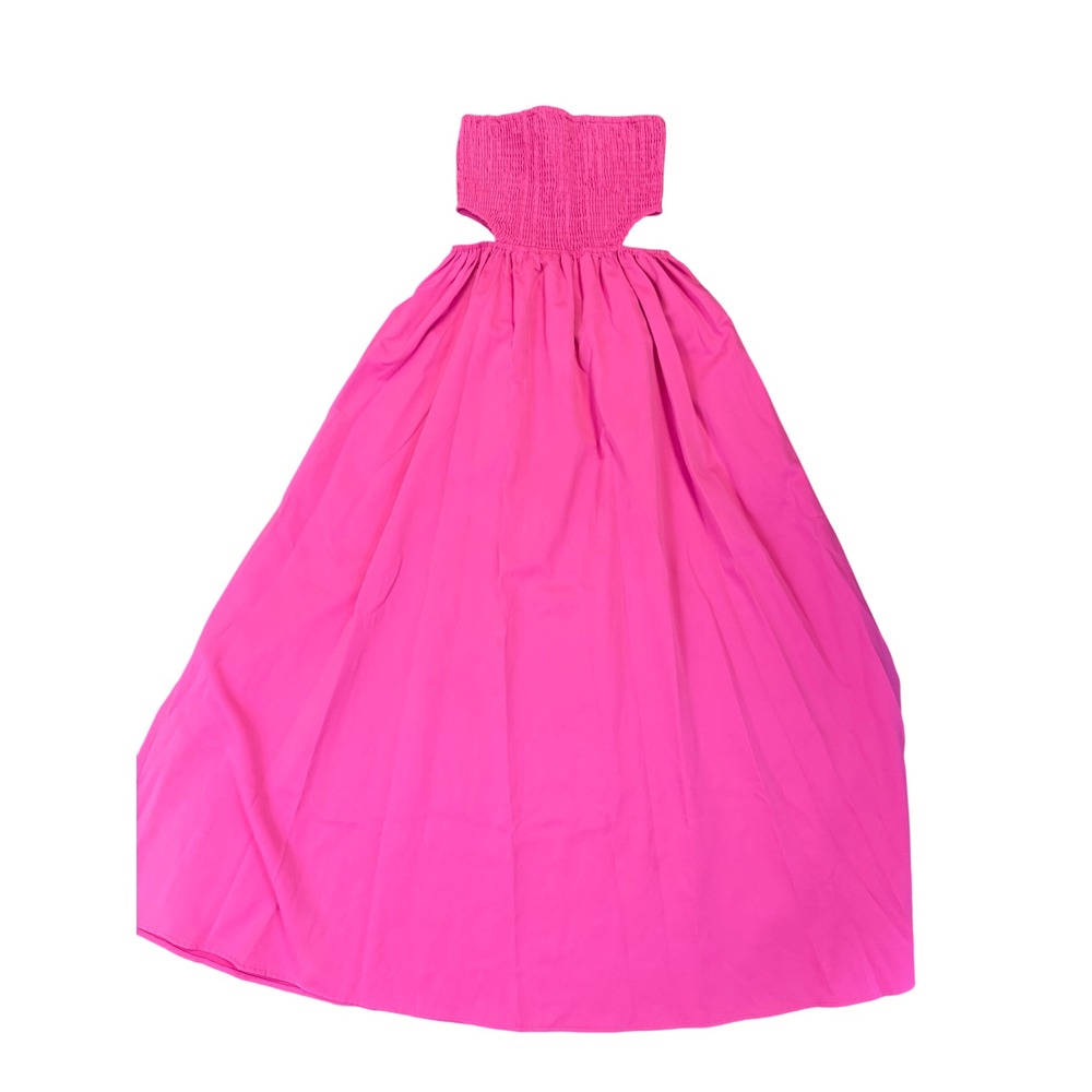 FORE Strapless Cutout Maxi Dress Women S Pink Smocked